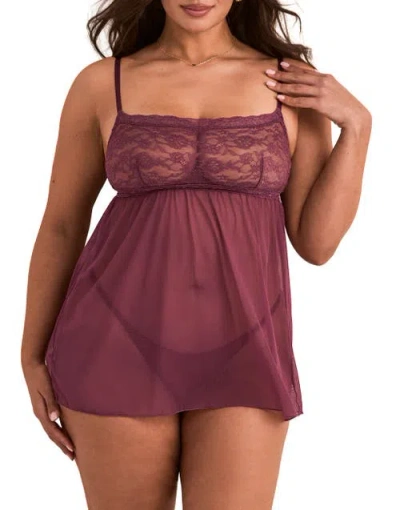 Adore Me Collie Babydoll Lingerie In Brown