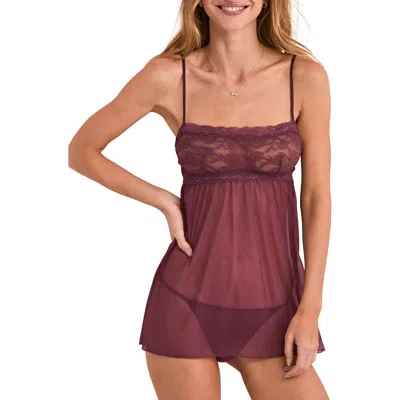 Adore Me Collie Babydoll Lingerie In Brown