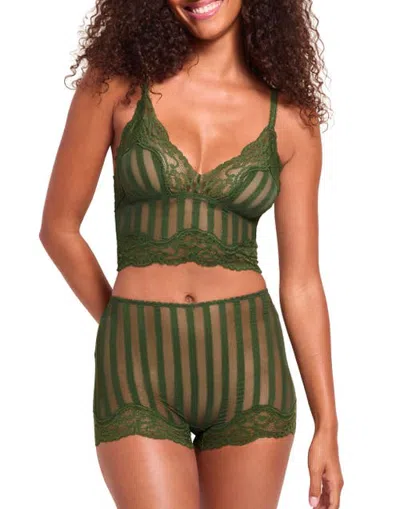 Adore Me Cove Bralette & Shortie Set Lingerie In Green