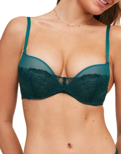 Adore Me Cyla Push Up Plunge Bra In Dark Green