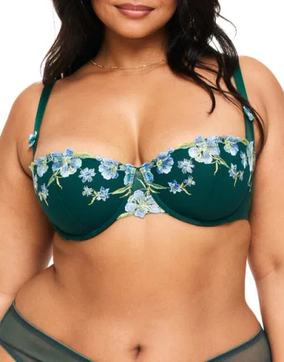 Adore Me Daphne Contour Balconette Bra In Floral Green
