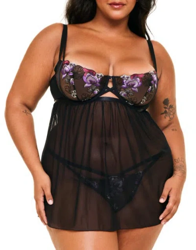 Adore Me Delilah Babydoll Lingerie In Purple