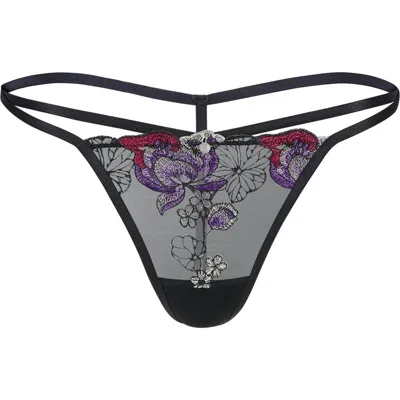 Adore Me Delilah G-string Panties In Floral Purple