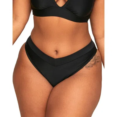 Adore Me Demi Swimwear Bikini Bottom In Black