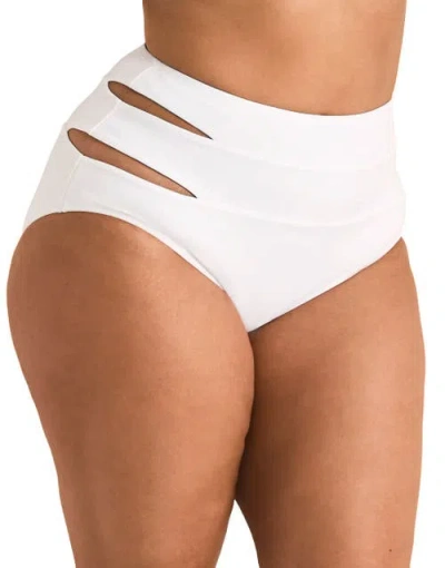Adore Me Demi Swimwear High Waist Bikini Bottom In White