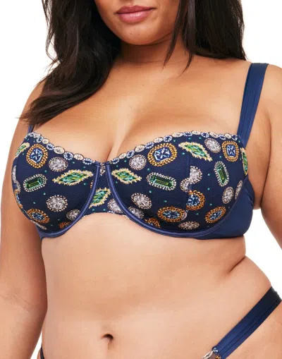 Adore Me Dianna Contour Balconette Bra In Novelty Blue