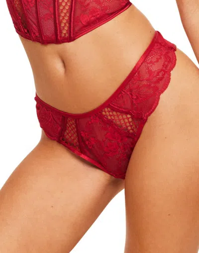 Adore Me Dominika Cheeky Trouseries In Dark Red