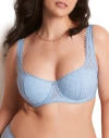 Adore Me Ede Push Up Balconette Bra In Blue