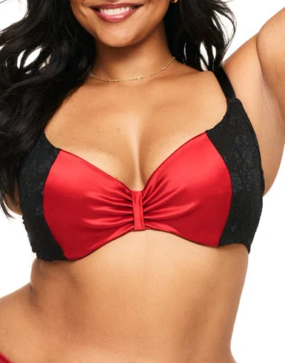 Adore Me Eira Push Up Demi Bra In Dark Red