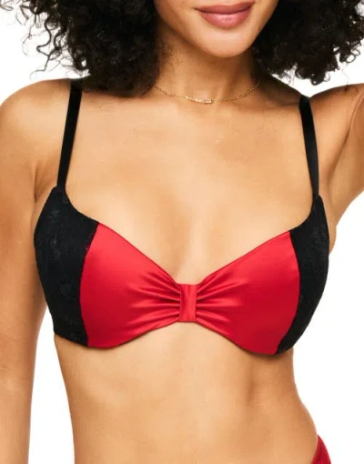 Adore Me Eira Push Up Demi Bra In Dark Red
