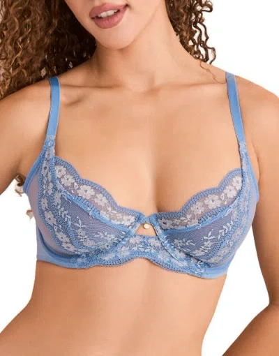 Adore Me Elea Unlined Full Coverage Bra In Blue