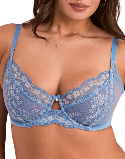 Adore Me Elea Unlined Full Coverage Bra In Blue