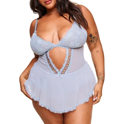 Adore Me Eleanor Bodysuit Lingerie In Medium Blue
