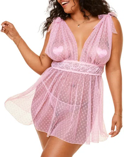 Adore Me Elise Babydoll Underwear In Light Pink