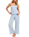 Adore Me Eloisa Tank Top & Pants Pajama Set In Light Blue