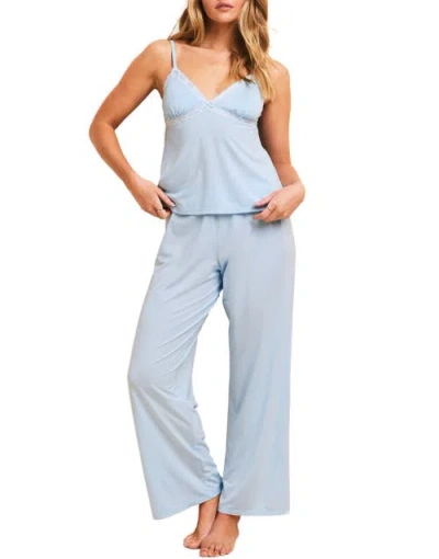 Adore Me Eloisa Tank Top & Pants Pajama Set In Light Blue