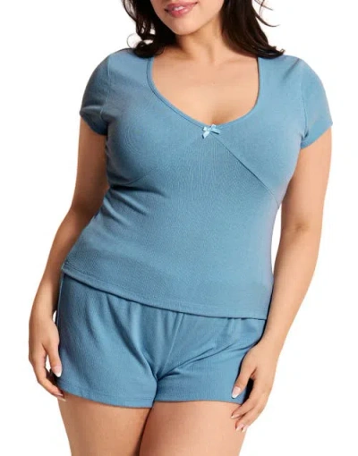 Adore Me Eloise Short Pajama Set In Blue