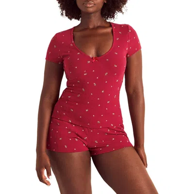 Adore Me Eloise Short Pajama Set In Red