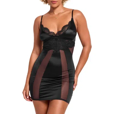 Adore Me Elvira Slip Lingerie In Black