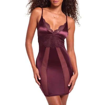 Adore Me Elvira Slip Lingerie In Burgundy