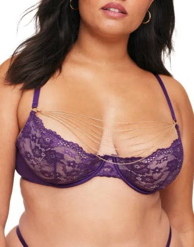 Adore Me Elyza Unlined Demi Bra In Dark Purple