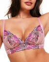 Adore Me Emilie Unlined Bralette Bra In Floral Pink