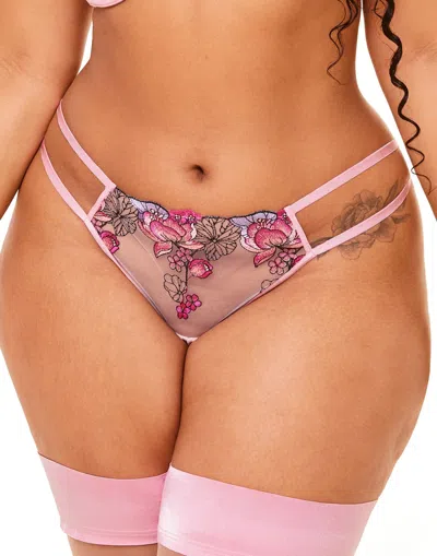 Adore Me Emilie Women's Plus-size Brazilian Panty In Floral Pink