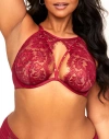 Adore Me Emmeline Unlined Plunge Bra In Dark Red