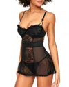 Adore Me Etty Babydoll & G-string Set Lingerie In Black