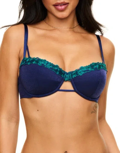 Adore Me Eva Push Up Balconette Bra In Dark Blue