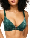 Adore Me Evie Push Up Plunge Bra In Dark Green