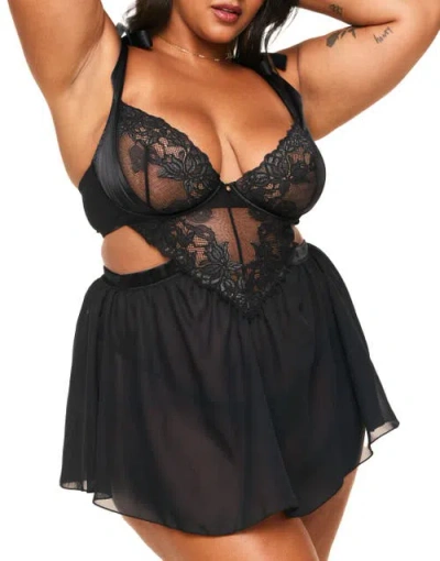 Adore Me Fantasia Babydoll Lingerie In Black