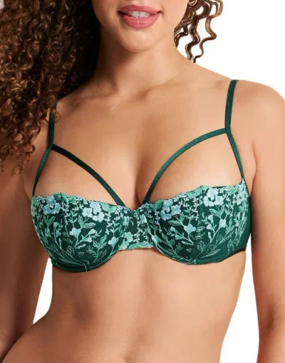 Adore Me Fern Contour Balconette Bra In Green