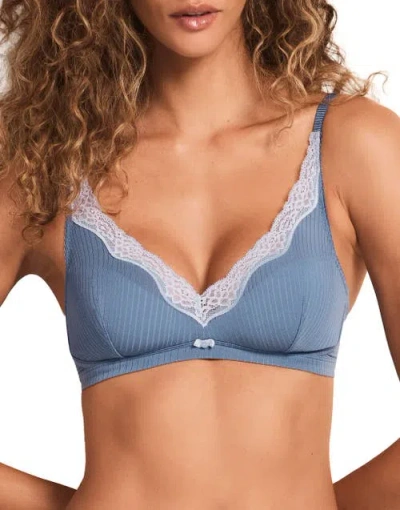 Adore Me Florie Contour Plunge Bra In Blue