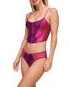 Adore Me Geneviève Women's Cropped Corset & Panty Set In Multi