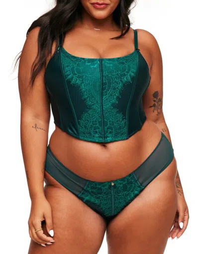 Adore Me Geneviève Women's Plus-size Cropped Corset & Panty Set In Multi