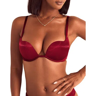 Adore Me Gianina Push Up Plunge Bra In Burgundy