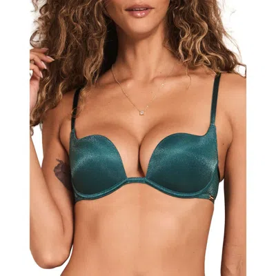 Adore Me Gianina Push Up Plunge Bra In Green