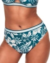 Adore Me Gisele Swimwear High-waist Bikini Bottom In Floral Blue