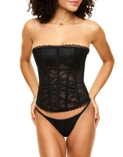 Adore Me Hailey Women's Lined Corset & G-string Set In Black