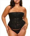 Adore Me Hailey Women's Plus-size Lined Corset & G-string Set In Black