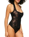 Adore Me Haisley Halter Corset & Thong Set In Black