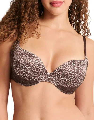 Adore Me Haley Push Up Plunge Bra In Brown