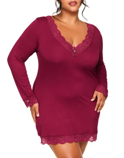 Adore Me Hasina Sleepshirt In Burgundy