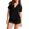 Adore Me Isa Short Pajama Set In Black