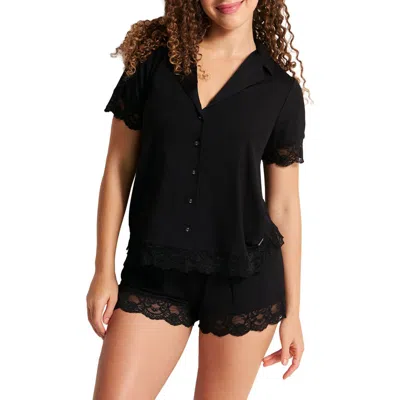 Adore Me Isa Short Pajama Set In Black