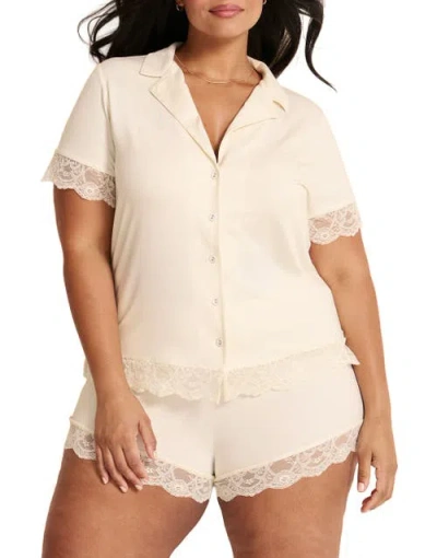 Adore Me Isa Short Pajama Set In White