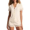 Adore Me Isa Short Pajama Set In White