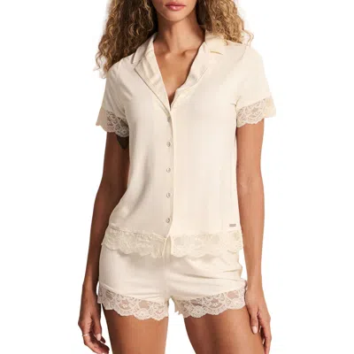 Adore Me Isa Short Pajama Set In White