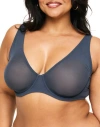 Adore Me Ivy Unlined Triangle Bra In Dark Blue